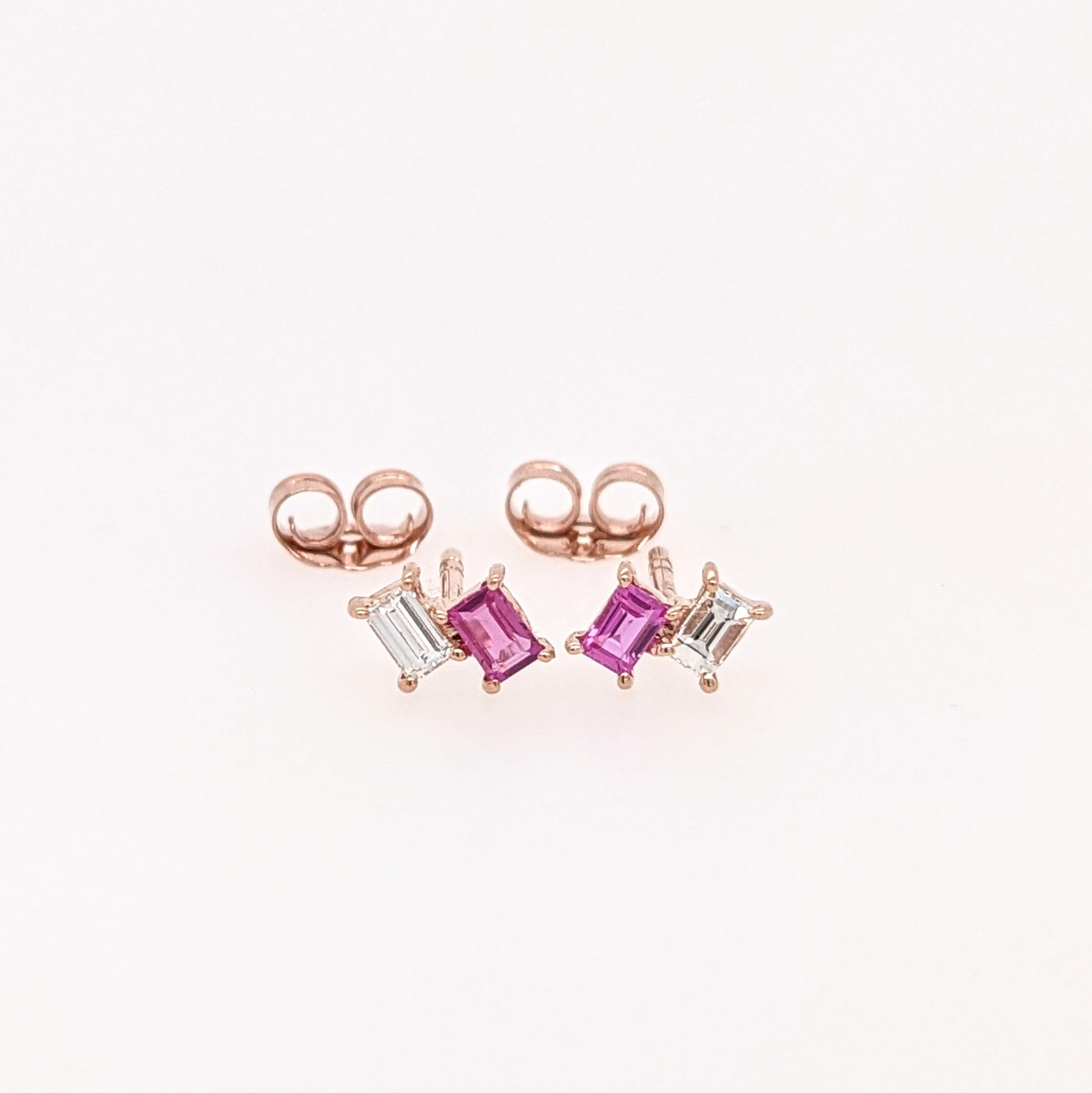 Elegant Emerald, Ruby, Yellow Sapphire and Orange Sapphire Studs with Diamond