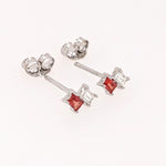 Elegant Emerald, Ruby, Yellow Sapphire and Orange Sapphire Studs with Diamond