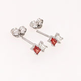 Elegant Emerald, Ruby, Yellow Sapphire and Orange Sapphire Studs with Diamond