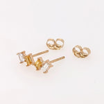 Elegant Emerald, Ruby, Yellow Sapphire and Orange Sapphire Studs with Diamond