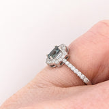 Unique Natural Color Changing Alexandrite Ring w Earth Mined Diamonds in Solid 14K White Gold | Oval 5x4mm | June Birthstone