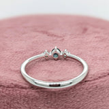 Natural Alexandrite Ring w Natural Diamond Accents in 14K White Gold Round 3mm