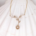 Pendant Necklace Semi Mount w Natural Diamonds in Solid 14k Gold Round 4mm