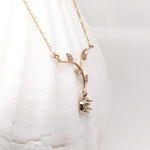 Pendant Necklace Semi Mount w Natural Diamonds in Solid 14k Gold Round 4mm