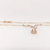Pendant Necklace Semi Mount w Natural Diamonds in Solid 14k Gold Round 4mm