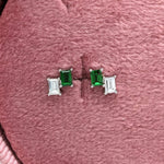 Elegant Emerald, Ruby, Yellow Sapphire and Orange Sapphire Studs with Diamond