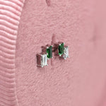 Elegant Emerald, Ruby, Yellow Sapphire and Orange Sapphire Studs with Diamond