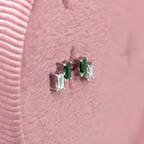 Elegant Emerald, Ruby, Yellow Sapphire and Orange Sapphire Studs with Diamond