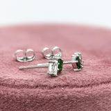 Elegant Emerald, Ruby, Yellow Sapphire and Orange Sapphire Studs with Diamond