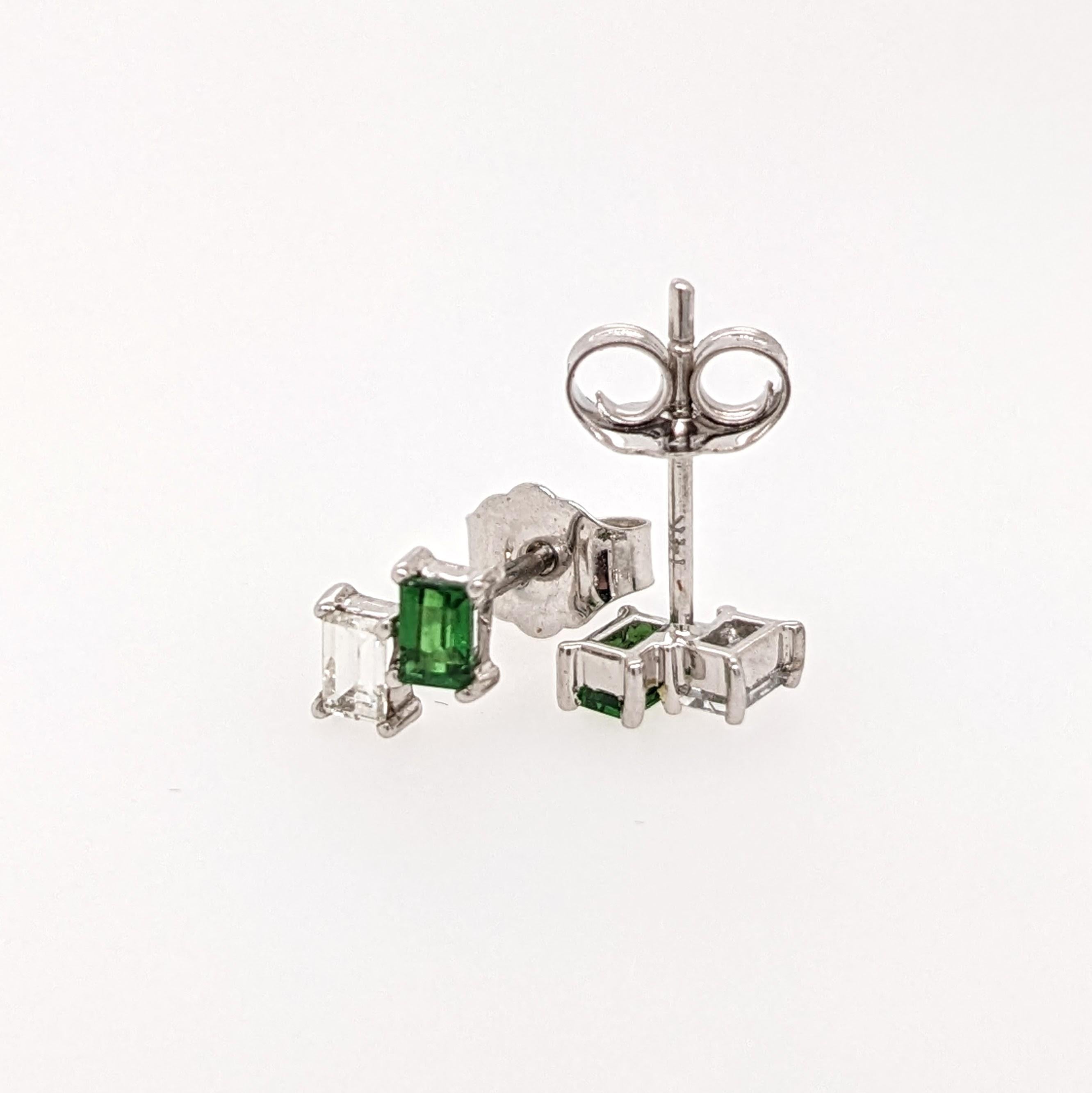Elegant Emerald, Ruby, Yellow Sapphire and Orange Sapphire Studs with Diamond
