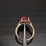 6.3ct Star Ruby Ring w Natural Diamonds in Solid 14K Yellow Gold Oval 11x9mm