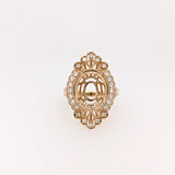 Statement Heirloom Jewelry - 14K Solid Gold Ring Setting, Natural Diamonds, Intricate Design, Customizable | Oval Shape 12x10mm