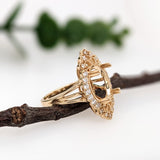 Statement Heirloom Jewelry - 14K Solid Gold Ring Setting, Natural Diamonds, Intricate Design, Customizable | Oval Shape 12x10mm