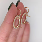 Earrings Semi Mount w Natural Diamonds in Solid 14K Gold Oval 16x12mm