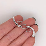 Pendant Semi Mount w Natural Diamonds in Solid 14K Gold Round 7mm