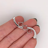 Pendant Semi Mount w Natural Diamonds in Solid 14K Gold Round 7mm