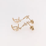 Earrings Semi Mount w Natural Diamonds in Solid 14K Gold Pear shape 9x7mm