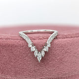 Stackable V Shape Diamond Band