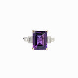 Deep Purple Amethyst Statement Ring w Diamond Accents