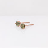 Sunniva 14K Solid Gold Namibian Demantoid Martini Solitaire Studs - Round 4mm