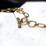 Stunning Moonstone Necklace in Solid Vermeil || Colorful || Transparent Gemstone || June Birthstone || Toggle Clasp ||