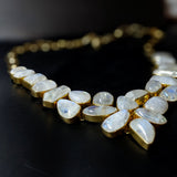 Stunning Moonstone Necklace in Solid Vermeil || Colorful || Transparent Gemstone || June Birthstone || Toggle Clasp ||