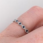 Blue Sapphire Eternity Band Ring in Solid 14K White Gold