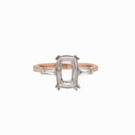 Ring Semi Mount w Natural Diamonds in Solid 14K Gold Cushion 9.5x6.5mm