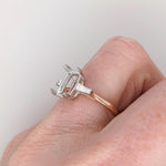 Ring Semi Mount w Natural Diamonds in Solid 14K Gold Cushion 9.5x6.5mm
