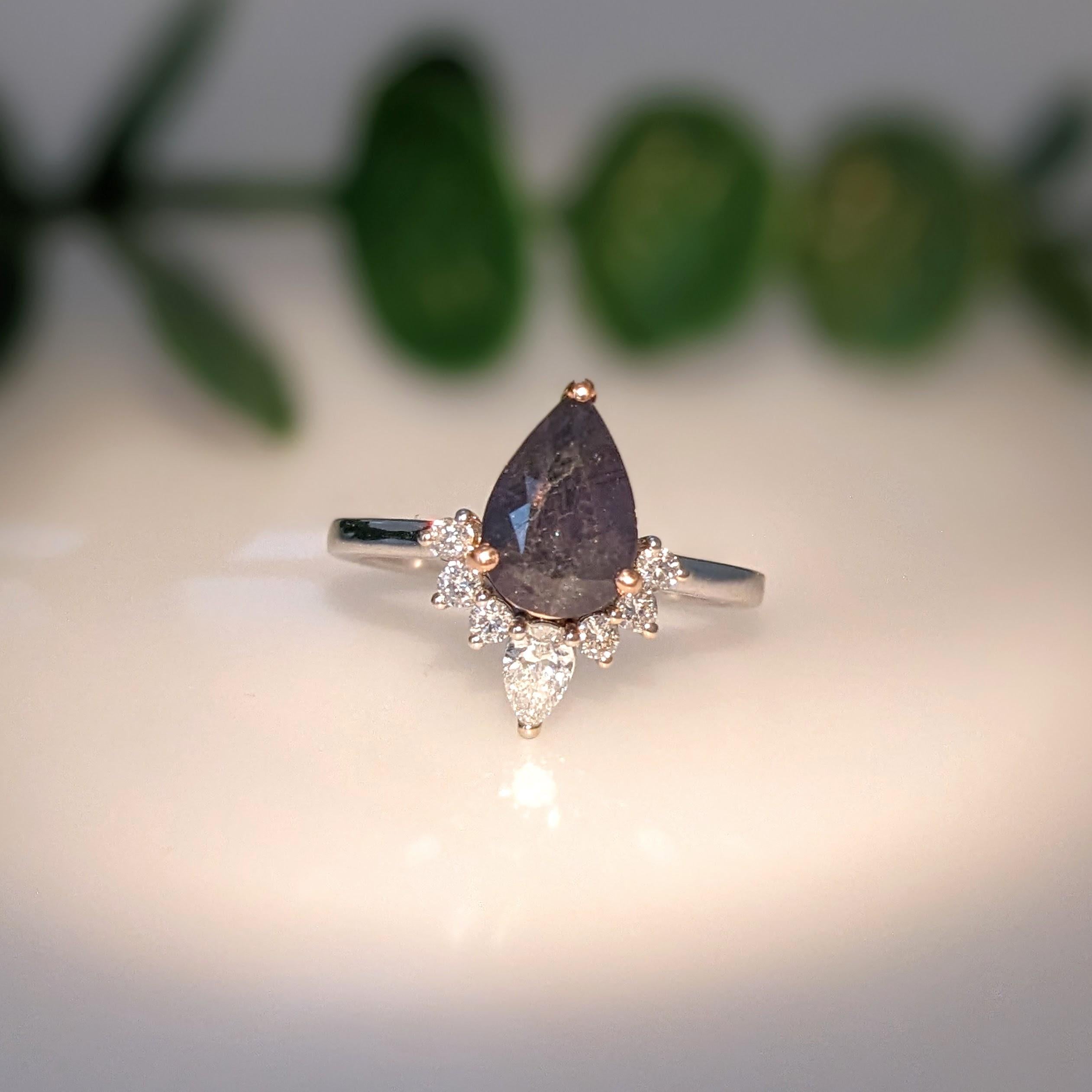 2ct Natural Alexandrite Ring w Natural Diamonds in Solid 14k Dual Tone Gold