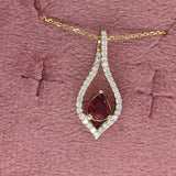 Mozambique Ruby Pendant w Diamond Accents