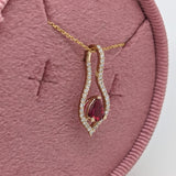 Mozambique Ruby Pendant w Diamond Accents