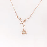 Pendant Necklace Semi Mount w Earth Mined Diamonds in Solid 14K Gold Trillion 5