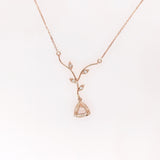 Pendant Necklace Semi Mount w Earth Mined Diamonds in Solid 14K Gold Trillion 5