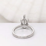 Ring Semi Mount w Earth Mined Diamonds in Solid 14K Gold Pear Shape 13x8mm