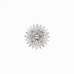 Sun Burst Ring Semi Mount w Lab Diamonds in Solid 14K Gold Round 10mm