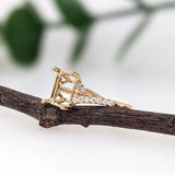 Emerald Cut Diamond Ring Setting in 14K Gold with Natural Earth-Mined Accent Diamonds – 8×6 mm, Customizable