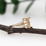 Emerald Cut Diamond Ring Setting in 14K Gold with Natural Earth-Mined Accent Diamonds – 8×6 mm, Customizable