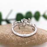 Cute Leafy Vine Ring Setting Engagement Ring with Natural Earth Mined Diamonds in Solid 14K Gold | Cushion Cut 5mm | Nature Inspired Customizable Setting