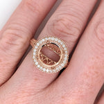 Statement Ring Semi Mount w Earth Mined Diamonds in Solid 14K Gold Round 11mm