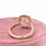Art Deco Statement Engagement Ring Setting | Natural Earth Mined Diamonds | Solid 14K Gold | Round 11mm Semi Mount