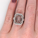 Statement Ring Semi Mount w Earth Mined Diamonds in Solid 14k Gold EM 14x10mm