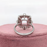 Ring Semi Mount w Earth Mined Diamonds in Solid 14K Gold Cushion 10x8mm
