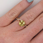 2.8ct Sphene Estate Ring w Earth Mined Diamonds in Solid 14K Gold | Oval 8.2x7.3