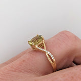 2.8ct Sphene Estate Ring w Earth Mined Diamonds in Solid 14K Gold | Oval 8.2x7.3