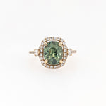 2.9ct Demantoid Estate Ring w Earth Mined Diamonds in Solid 14K Gold | CU 9x7.4