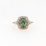 2.9ct Demantoid Estate Ring w Earth Mined Diamonds in Solid 14K Gold | CU 9x7.4