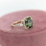 2.9ct Demantoid Estate Ring w Earth Mined Diamonds in Solid 14K Gold | CU 9x7.4