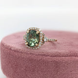 2.9ct Demantoid Estate Ring w Earth Mined Diamonds in Solid 14K Gold | CU 9x7.4