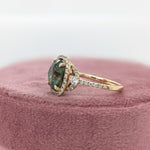 2.9ct Demantoid Estate Ring w Earth Mined Diamonds in Solid 14K Gold | CU 9x7.4